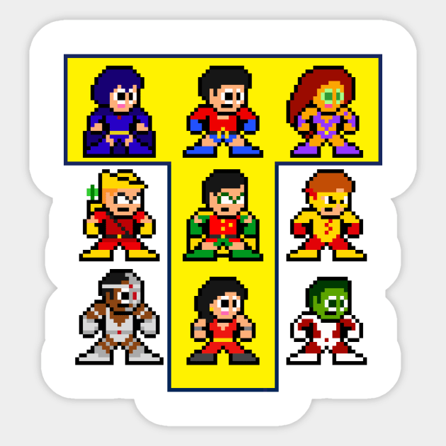 8-bit Classic Teenage Titans Sticker by 8-BitHero